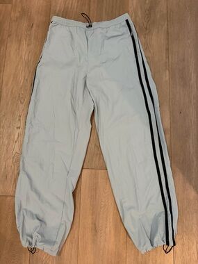 TNA Light Blue Joggers with Black Side Stripes